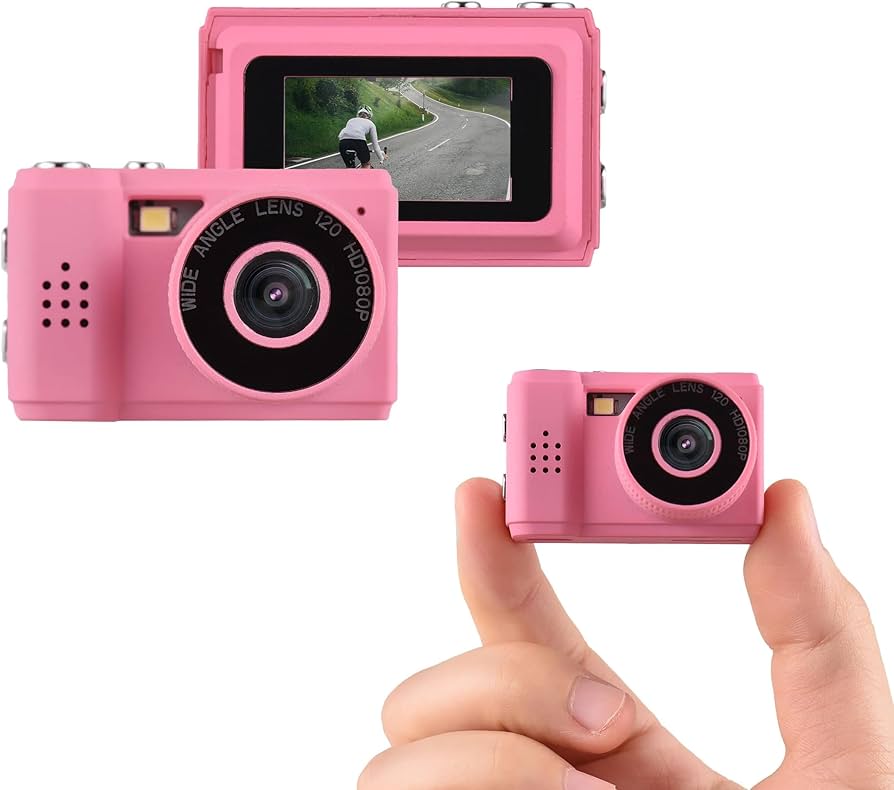 Omana Mini Digital Camera with LCD Display Small Compact Portable Video Recorder (Pink)